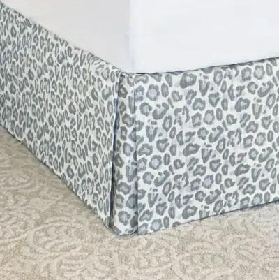 Liesl Leopard Print Bed Skirt - Blue