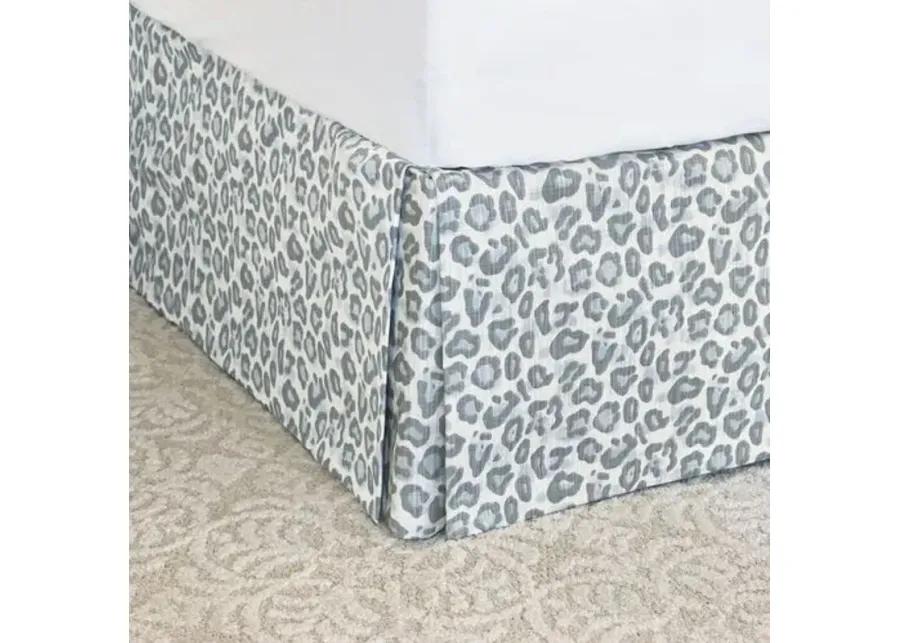 Liesl Leopard Print Bed Skirt - Blue