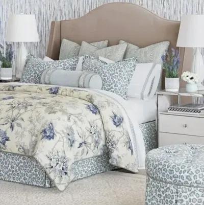 Liesl Leopard Print Bed Skirt - Blue