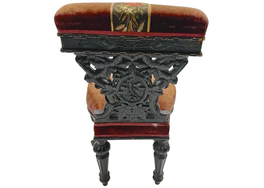 Antique Carved Black Forest Chair - Vermilion Designs - Brown