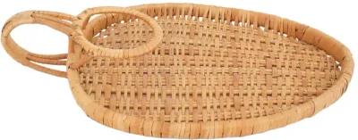 1970s Rattan Serving Tray - G3Q Designs - Beige