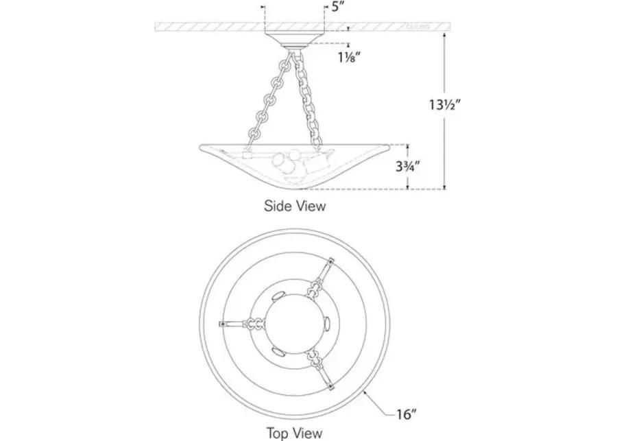 Visual Comfort - Mollino 16" Semi-Flush Mount - Silver