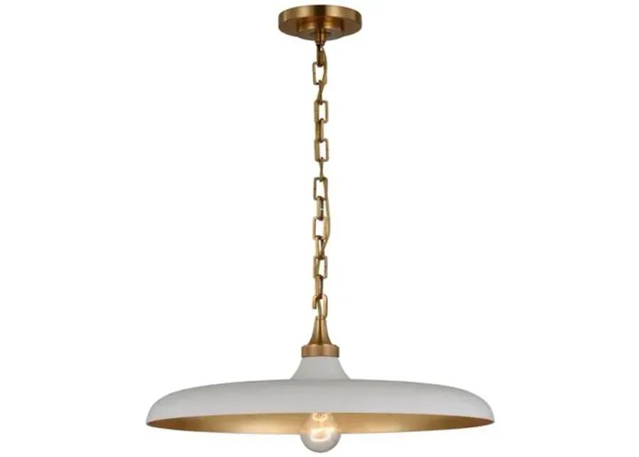 Visual Comfort - Piatto Medium Pendant - Brass/Plaster White