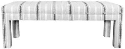 Madison Outdoor Stripe Bench - Black/White - Kim Salmela