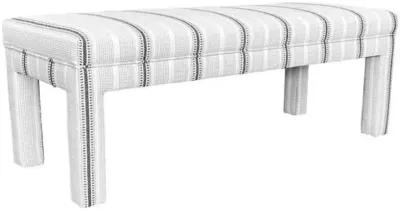 Madison Outdoor Stripe Bench - Black/White - Kim Salmela