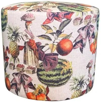 Madison Outdoor Ottoman - Watermelon Lady - Kim Salmela