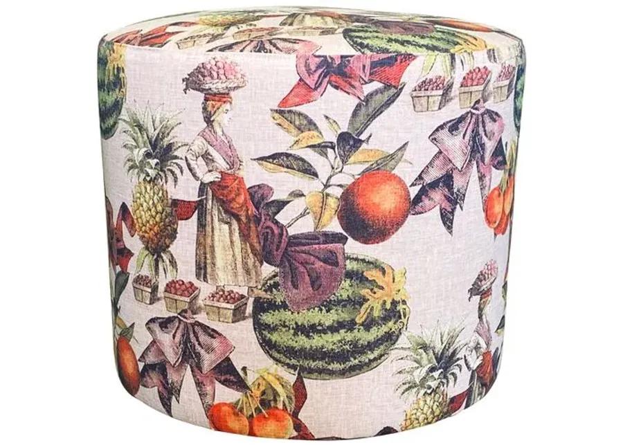 Madison Outdoor Ottoman - Watermelon Lady - Kim Salmela