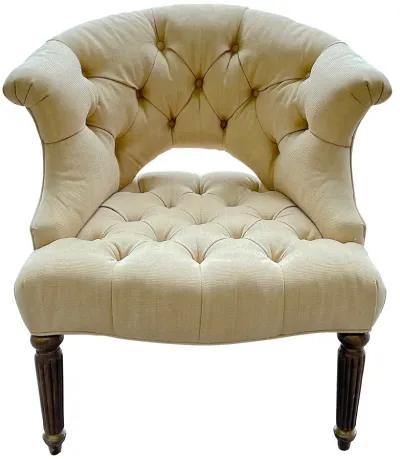 Tufted Barrel Wing Barrel Armchair - Vermilion Designs - brown