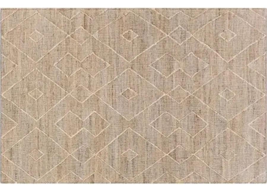 Natalie Jute Rug - Khaki/Ivory - Beige - Beige