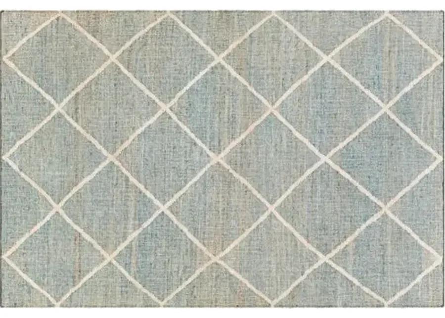 Natalie Jute Rug - Ice Blue/Tan - Blue