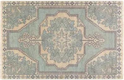 Kyle Hand-Knotted Rug - Sage/Navy - Green - Green