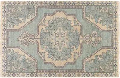 Kyle Hand-Knotted Rug - Sage/Navy - Green - Green