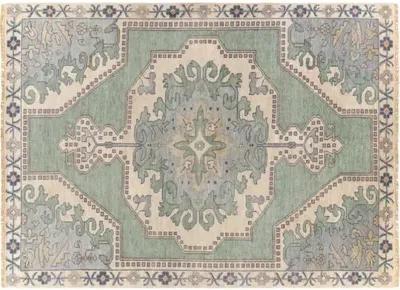 Kyle Hand-Knotted Rug - Sage/Navy - Green - Green