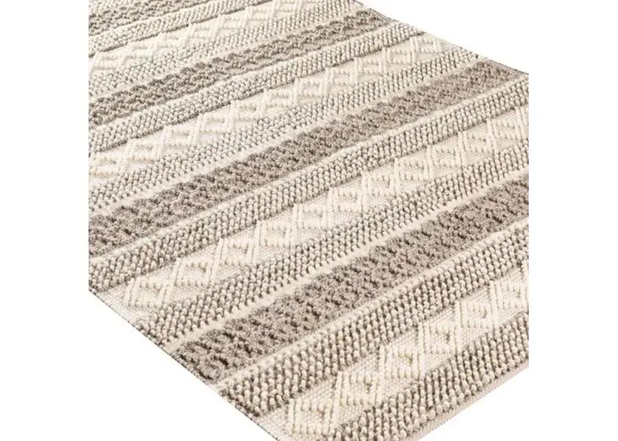 Selina Handwoven Rug - Cream/Charcoal - Ivory - Ivory