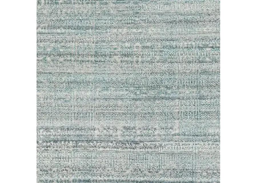 Joan Hand-Knotted Rug - Teal/White - Green - Green