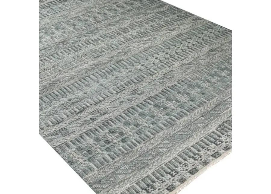 Joan Hand-Knotted Rug - Sage/Gray - Green - Green