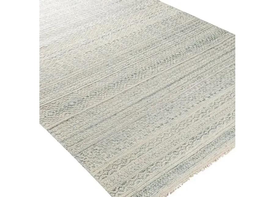 Joan Hand-Knotted Rug - Blue/Ivory - Blue