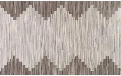 Ziggy Hide Rug - Silver/Beige - Handcrafted - Silver