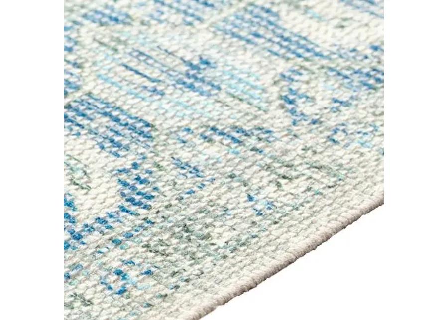 Lisa Handwoven Rug - Blue/Green - Blue