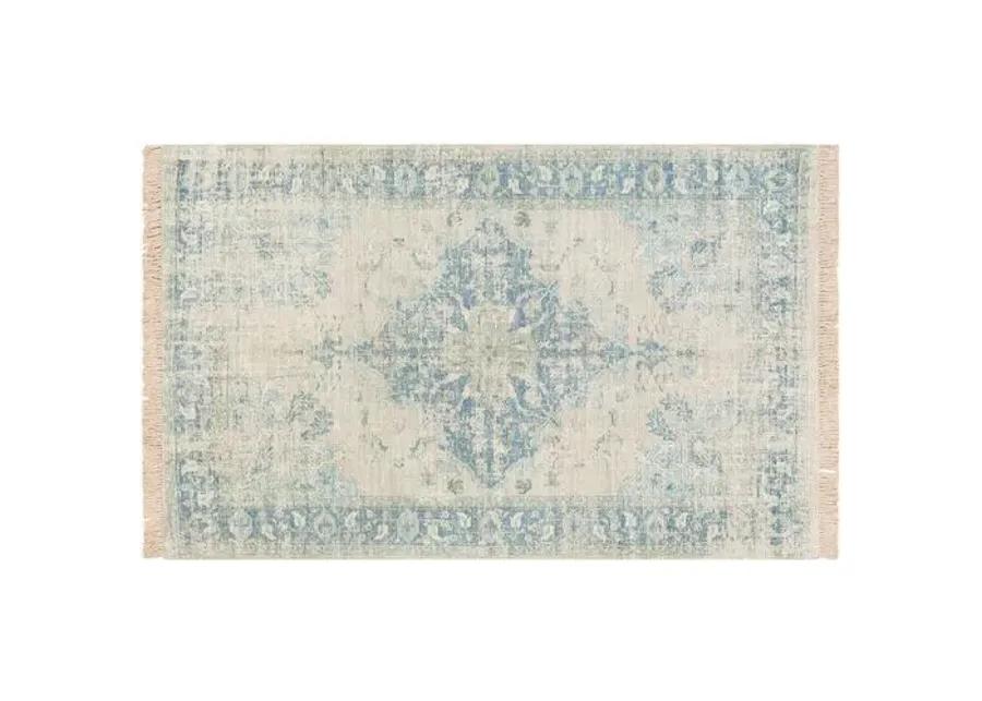 Lisa Handwoven Rug - Blue/Green - Blue