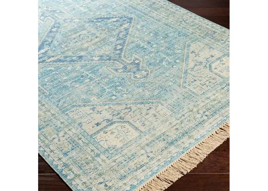 Lisa Handwoven Rug - Sky Blue/Sage - Blue