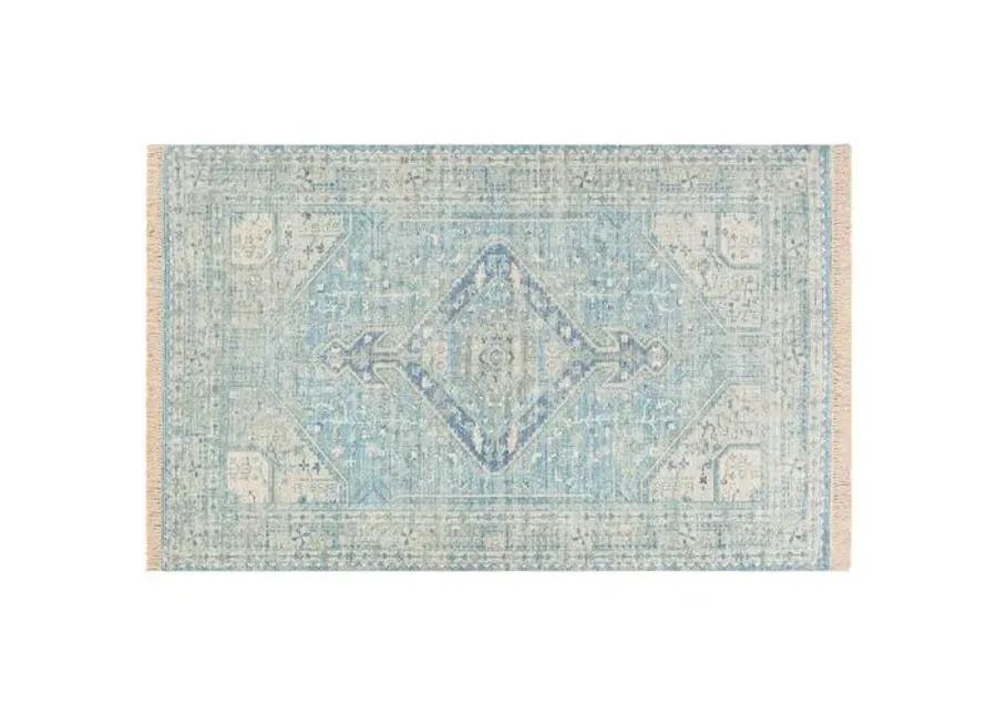 Lisa Handwoven Rug - Sky Blue/Sage - Blue