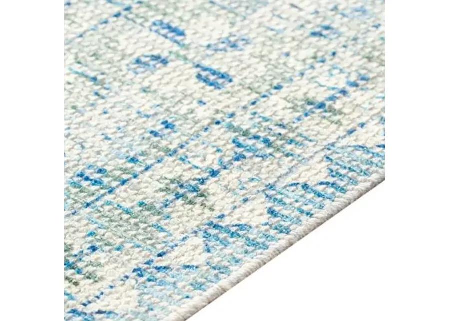 Lisa Handwoven Rug - Sky Blue/Sage - Blue