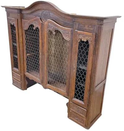 Antique French Wall Hutch - Vermilion Designs - Brown