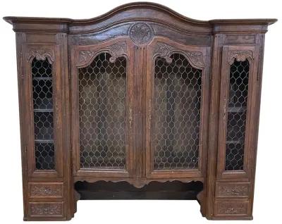 Antique French Wall Hutch - Vermilion Designs - Brown