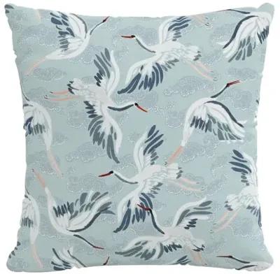 Cranes Pillow - Seafoam