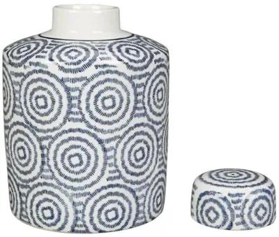 Blue & White Cylindrical Jar