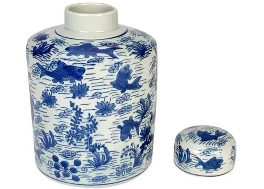 Koi Pond Jar - Blue