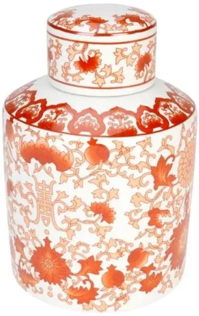 Red Floral Jar