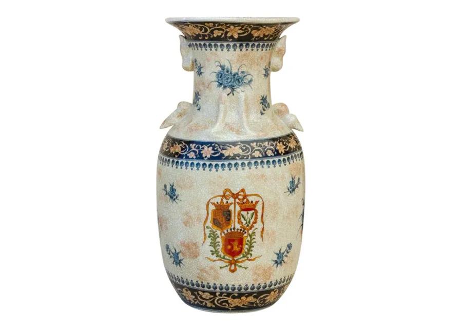 Elegant Chinese Export Painted Vase - de-cor - Brown