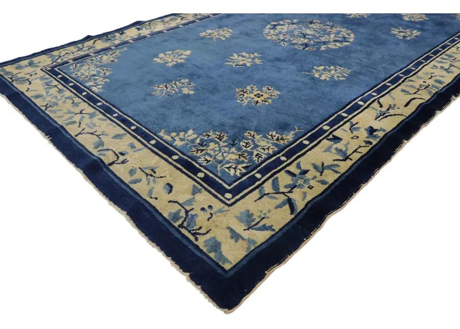 Antique Chinese Peking Rug - 4'01 x 6'09 - Esmaili Rugs & Antiques - Blue - Blue