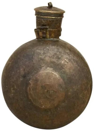 Antique Indian Sorali Brass Bottle - de-cor - Gold