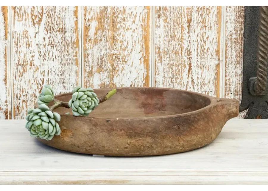 Tribal Indian Stone Kundi Bowl - de-cor - brown