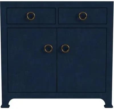 Kos Raffia 2-Door Cabinet - Blue