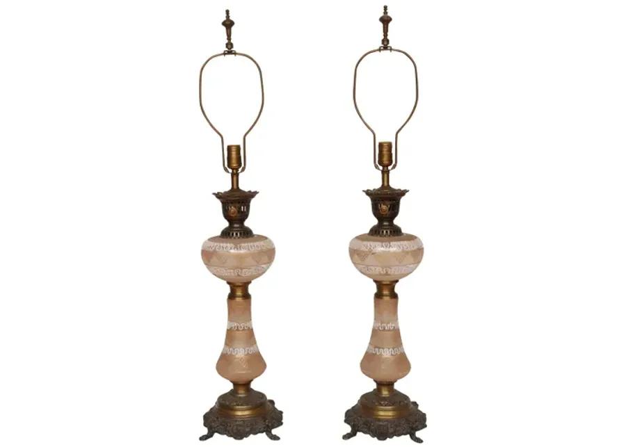 Regency Glass Table Lamps - a Pair - Interesting Things