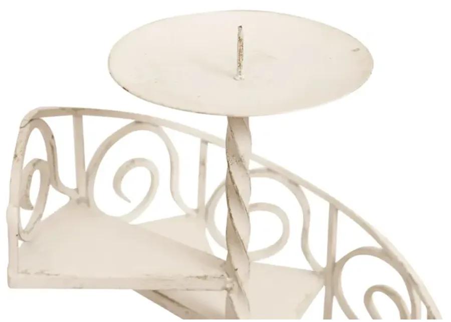 Spiral Staircase Candle Holders - a Pair - Interesting Things - White