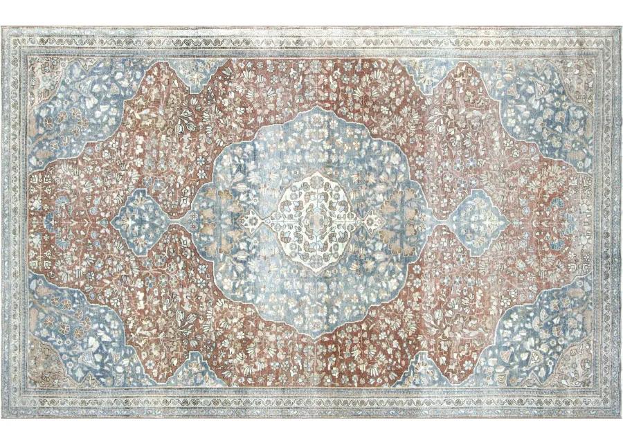 1920s Persian Tabriz Rug - 7'3" x 11'4" - Nalbandian - Blue - Blue