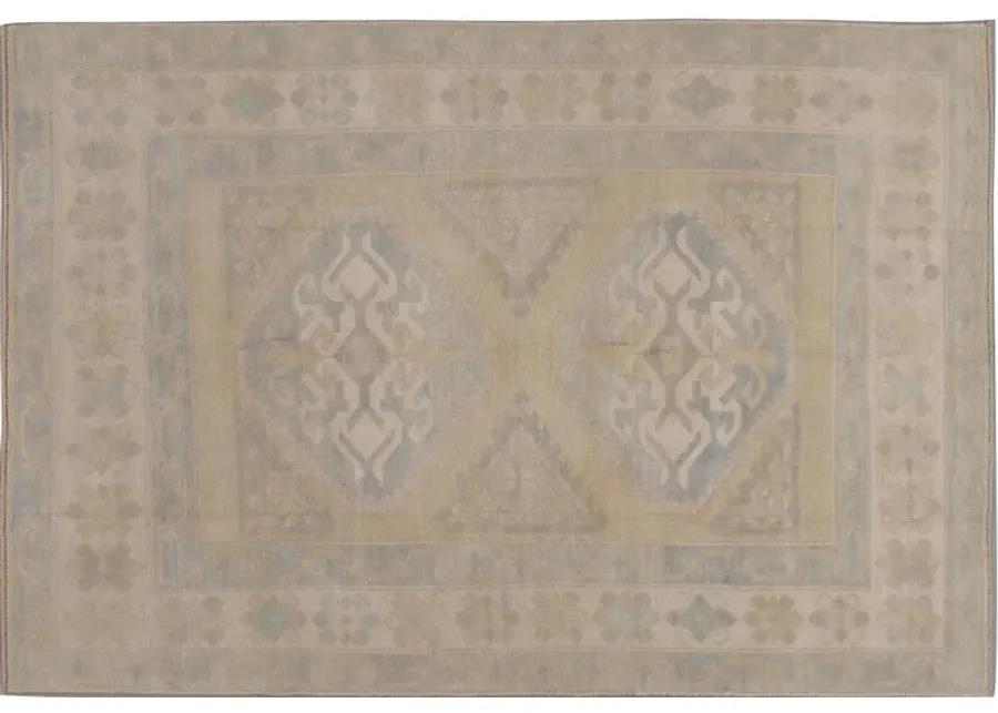 Turkish Oushak Rug 4'6 x 6'5 - Beige - Beige