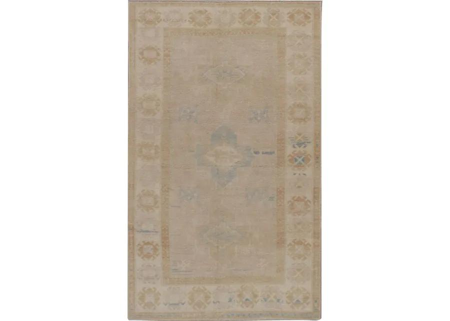 Turkish Oushak Rug 4'7' x 7'5' - Beige - Beige