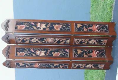 70s Grand Neoclassic Room Divider Screen - Something Vintage - brown