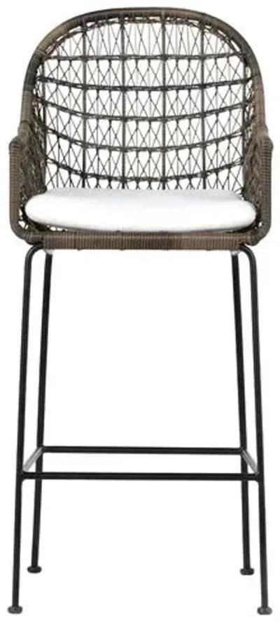 Jolie Outdoor Bar Stool - Natural Black/Gray - White