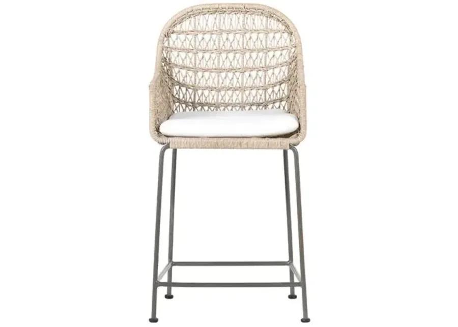 Jolie Outdoor Counter Stool - Gray Bronze/Vintage White