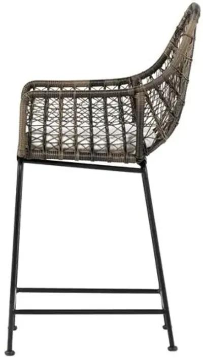 Jolie Outdoor Counter Stool - Natural Black/Gray