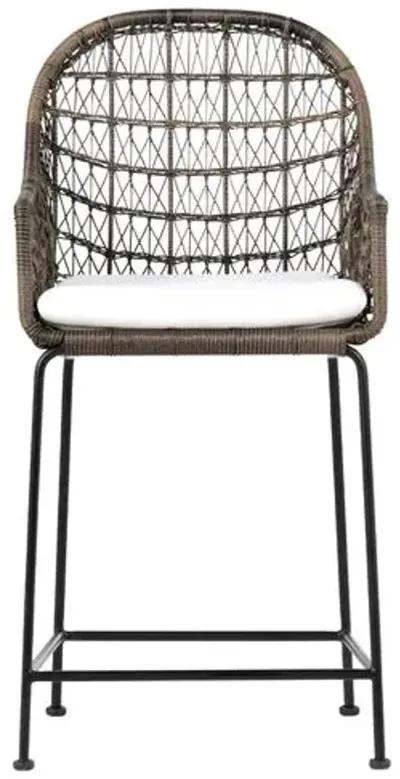 Jolie Outdoor Counter Stool - Natural Black/Gray