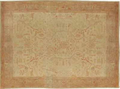 Vintage Turkish Oushak Rug - 11'6 X 14'6 - Beige - Beige