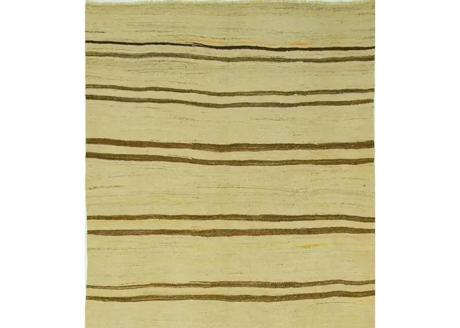 Turkish Kilim Rug - 5'1 X 10'2 - Beige - Beige